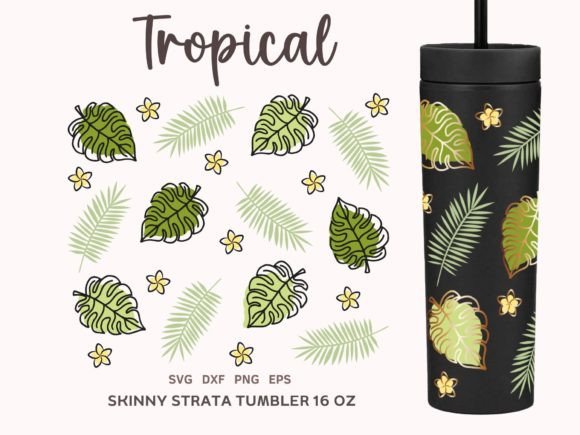 Download Tropical SVG Strata Skinny Tumbler 16oz - Skinny tumbler Collection