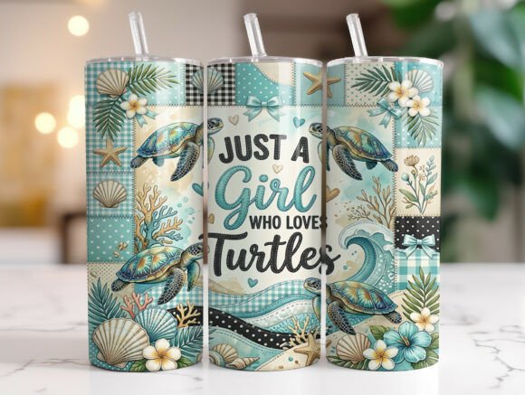 Download Girl Who Loves Turtles Tumbler Wrap PNG - Premium Bundle